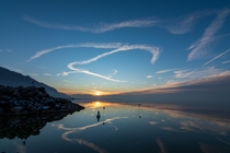 Cursive Clouds over the Great Salt Lake 