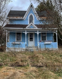 Cute Little Abandoned Blue House 