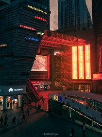 Cyberpunk view in Shenzhen at night