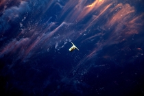 Cygnus spacecraft as it approached the International Space Station