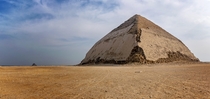 Dahshur bent pyramid Constructed  BC for the Pharaoh Sneferu It was built at a  degree angle but was changed halfway through to  degrees out of fear it may collapse 