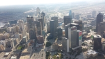 Dallas skyline from a traffic helicopter OC 