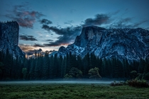 Dawn in the Meadow guarded by the Half Dome Yosemite National Park CA  Photo by Mark Cote