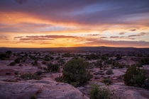 Daylight fades outside Moab near Canyonlands NP Utah 
