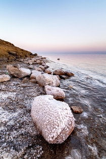 Dead Sea salt deposits 
