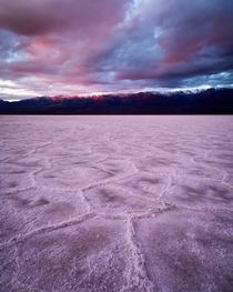 Death Valley Badwater Basin at sunrise 