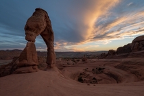 Delicate Arch just after sunset 