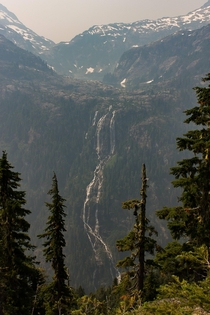 Della Falls - The tallest waterfall in Canada Taken from the Love Lake Trail Strathcona Provincial Park Vancouver Island Canada 