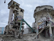 Demolition of abandoned factory in Ghent Belgium