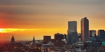 Denver CO Skyline at sunset