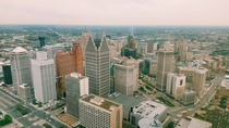 Detroit Michigan Viewed from the top of the GM Renaissance Center 