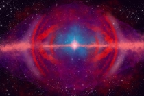 Digital painting of an eye nebula around a very active star By me
