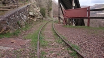 Disused narrow-gauge railway outside Gambatesa mine Italy