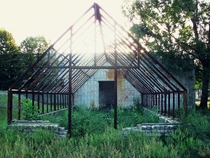 Disused school greenhouse in rural Ukraine