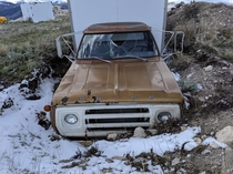 Doge truck in an abandoned quarry in Clark County Idaho