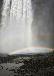 Double rainbow at Skogafoss Iceland 