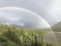 Double Rainbow in Banff Alberta 