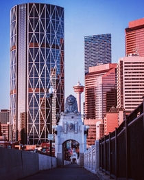 Downtown Calgary on the Centre St Bridge 