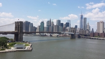Downtown NYC and Brooklyn Bridge From the Manhattan Bridge 