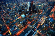 Downtown Toronto at night  by Jerry Fei