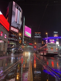 Downtown Toronto on a rainy January evening