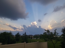 Dramatic god rays from Ottawa