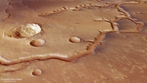 Dried-up river valley named Nirgal Vallis Mars Perspective view