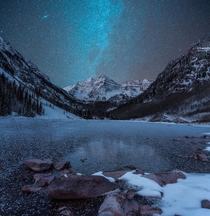 Drove  hours from Breck to see this Frozen lake at Maroon Bells Aspen CO  IG Ridethevibeworldwide