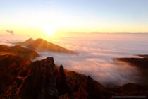 During the autumn in Switzerland the mist is sometimes caught between the Jura and Alps it is beautiful at sunrise 