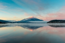 Early Morning at Lake Yamanaka and Mount Fuji  by Shinichiro Saka