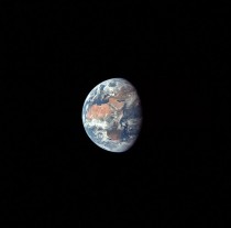 Earth as seen on the third day of the Apollo  mission 