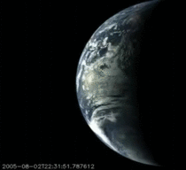 Earth Flyby Time Lapse from the Messenger Mercury Probe 