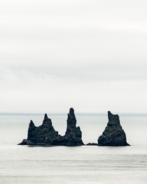 Earthporn minimalistica - the rocks of Vik in Iceland  - IG glacionaut