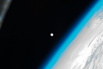 Earths atmosphere and the Moon seen from the International Space Station 