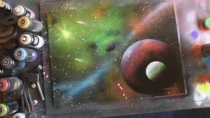 Easy Acrylic painting D Planets Solar system  Spray Paint Art Cristian