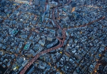 Edobashi Junction of Shuto Expressway at downtown Tokyo