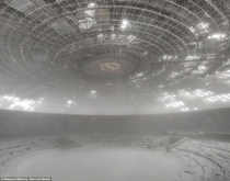 Eerie looking former headquarters of the Communist Party in Bulgaria 