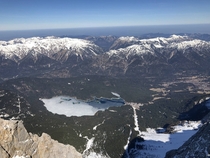 Eibsee Germany from the top of Zugspitze on a beautiful day x 