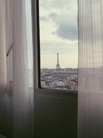 Eiffel Tower from hotel window