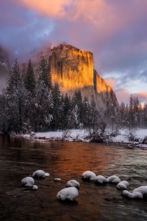 El Capitan at sunset Yosemite 