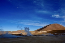 El Tatio geyser field high in Chiles Atacama Desert  x  OC