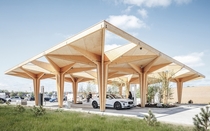 Electric car charging station Fredericia Denmark designed by Cobe in 