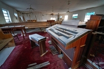 Electric organ in an abandoned church