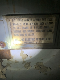 Electrical component instructions in a wall Probably dating to the s or s