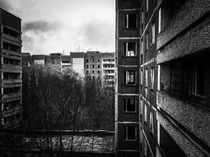 Empty windows of Pripyat ghost town
