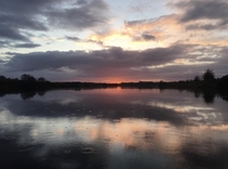 End of rain near sunset on Lower Lough Erne Belleek County Fermanagh Ireland 
