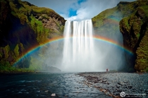End of the Rainbow at Skogafoss Falls in Iceland Photo by Tim Nevell 