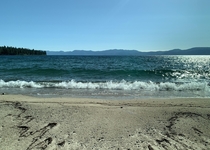 Enjoying an empty beach South Lake Tahoe 