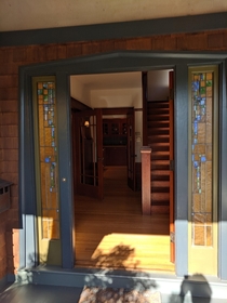 Entryway to a Craftsman-style house in lower Rockridge neighborhood in Oakland CA Architect unknown Likely built in the s 