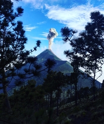Erupting Fuego Volcano Antigua Guatemala OC 